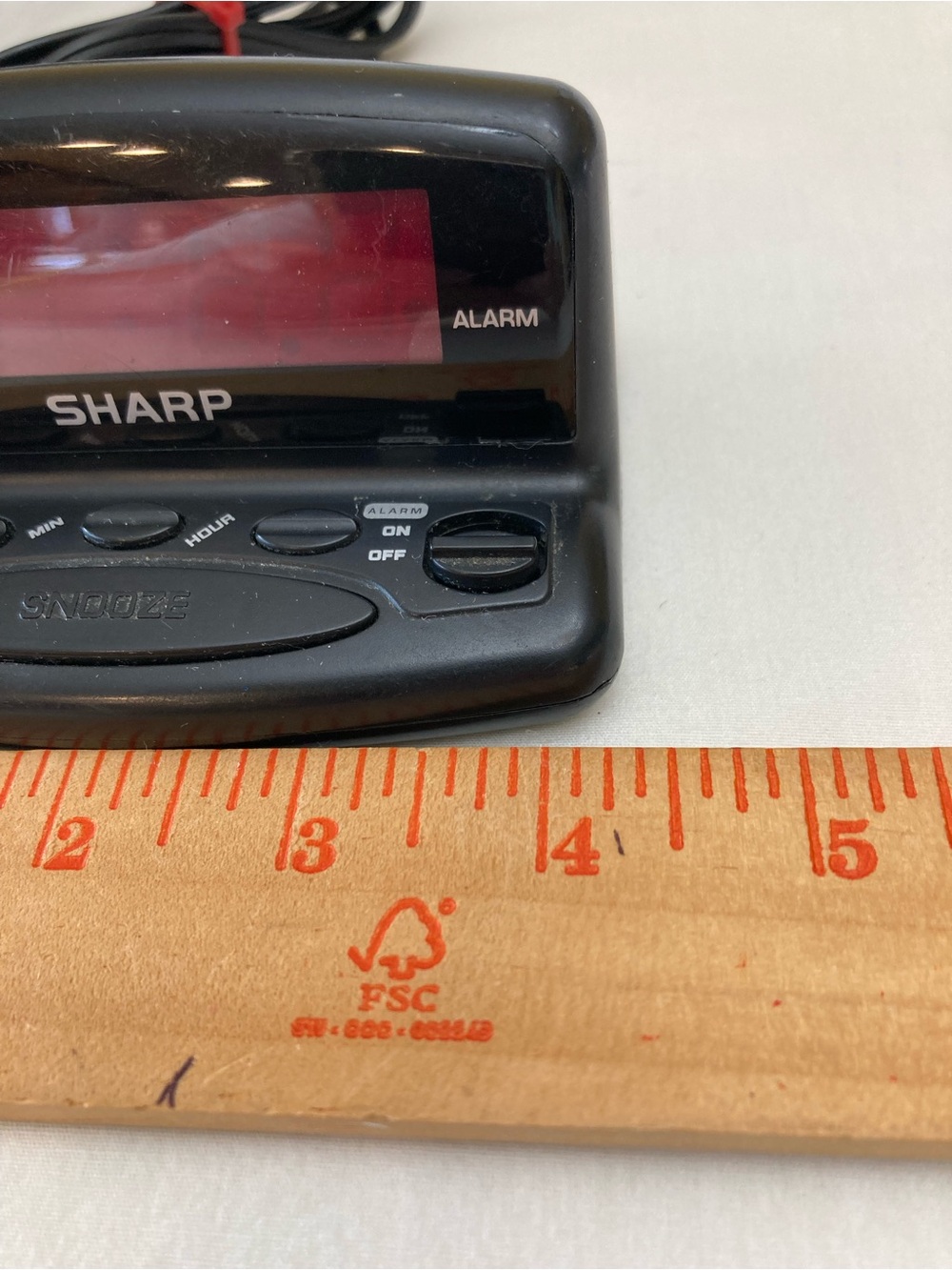 Sharp Red LED Digital Alarm Clock - Black Works/Tested - Picture 9 of 9